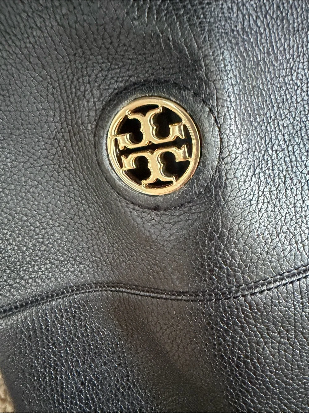 Tory Burch Black Leather Riding Boots 9.5 M Knee High Logo